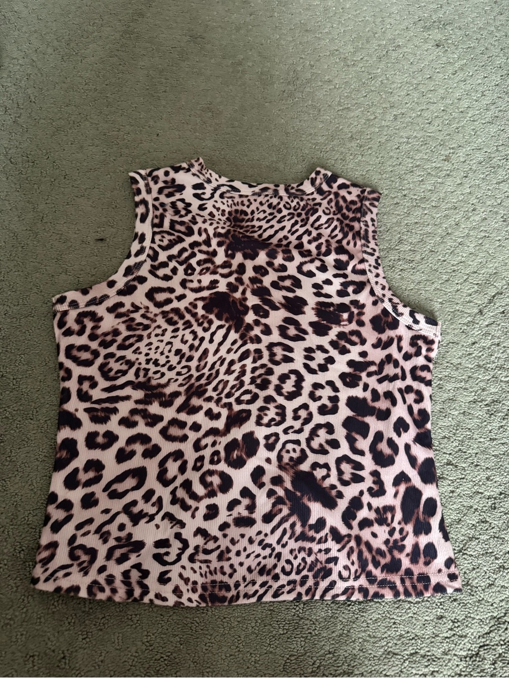 Amazon Leopard Print Button-Front Tank Top - Beige, Black, Brown - Picture 2 of 2